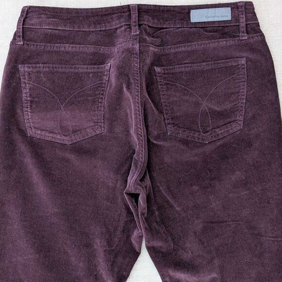 Calvin Klein Burgundy Ultimate Skinny Stretch Corduroy Pants - Picture 5 of 12